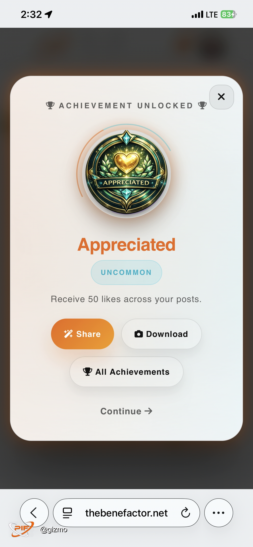 Achievement badge