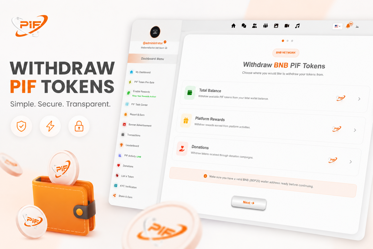 How to Withdraw Your PIF Tokens
